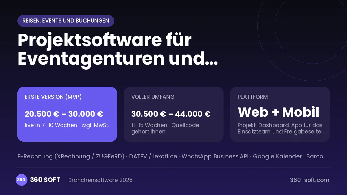 Projektsoftware für Eventagenturen und Veranstalter