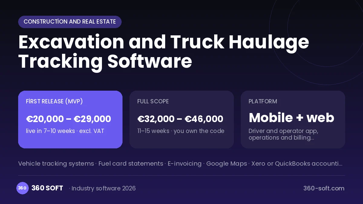 Excavation and Truck Haulage Tracking Software