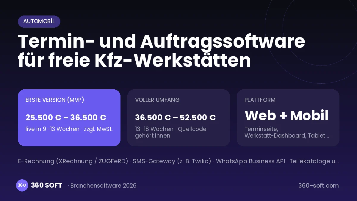 Termin- und Auftragssoftware für freie Kfz-Werkstätten