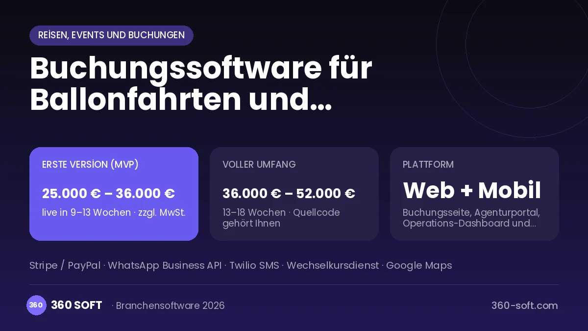 Buchungssoftware für Ballonfahrten und Aktivitätstouren