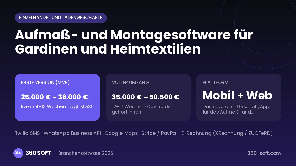 Aufmaß- und Montagesoftware für Gardinen und Heimtextilien