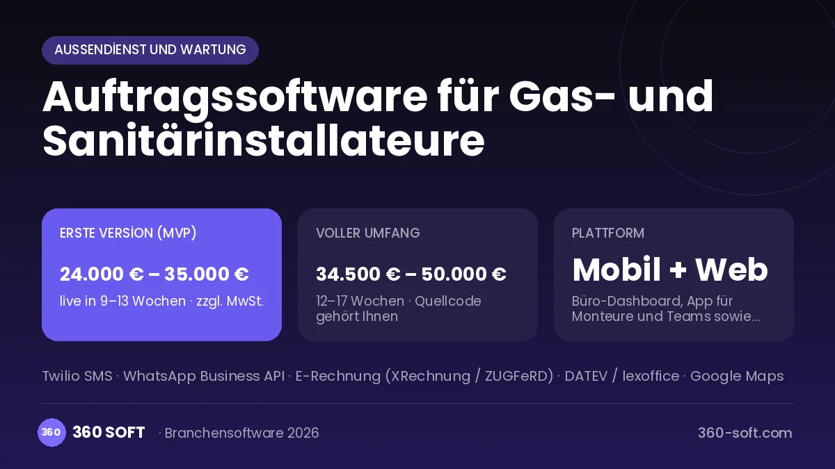 Auftragssoftware für Gas- und Sanitärinstallateure