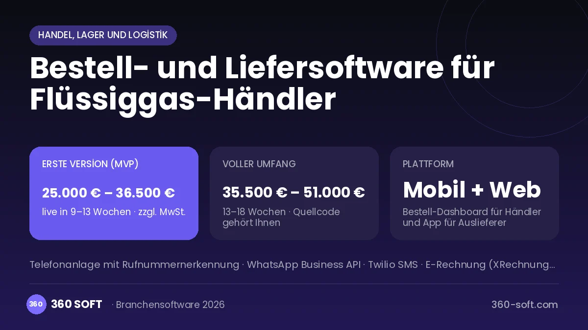 Bestell- und Liefersoftware für Flüssiggas-Händler