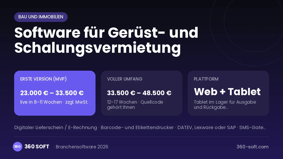 Software für Gerüst- und Schalungsvermietung