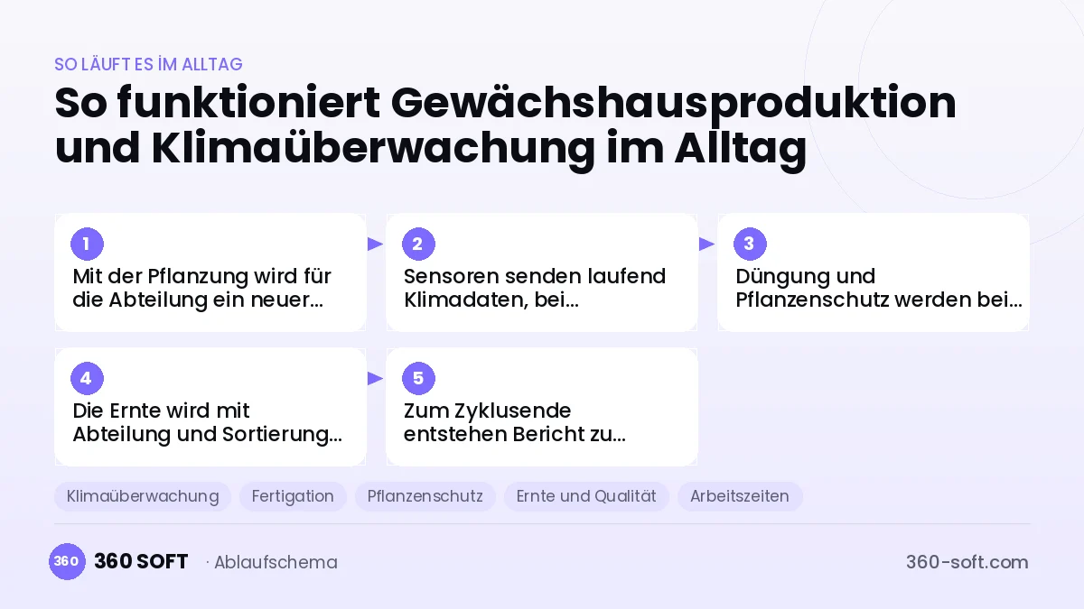 Gewächshausproduktion und Klimaüberwachung