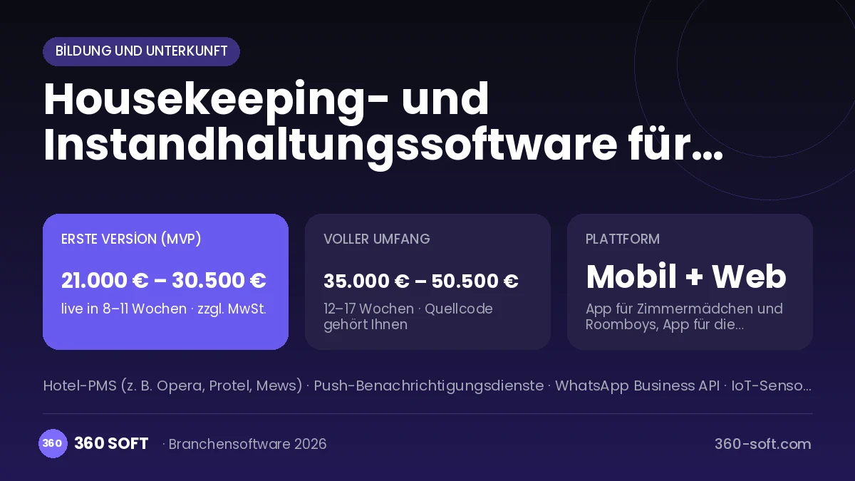 Housekeeping- und Instandhaltungssoftware für Hotels