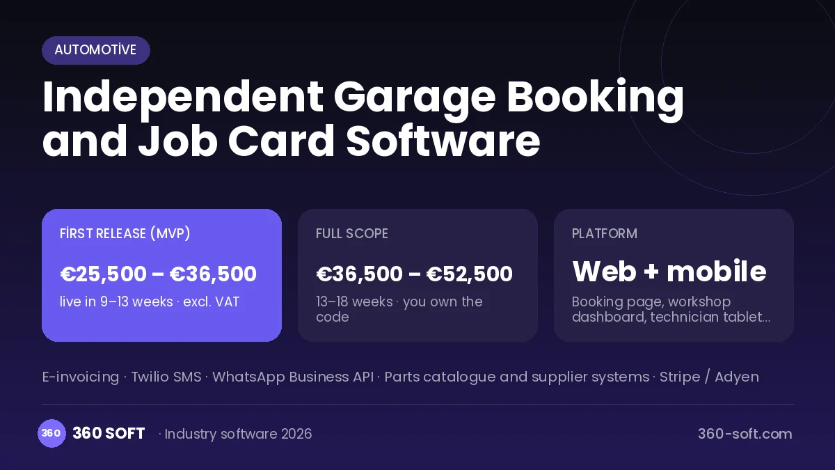 Independent Garage Booking and Job Card Software