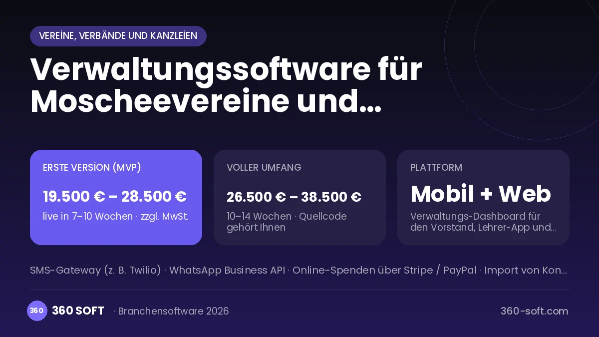 Verwaltungssoftware für Moscheevereine und Koranschulen