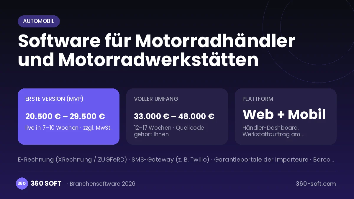 Software für Motorradhändler und Motorradwerkstätten