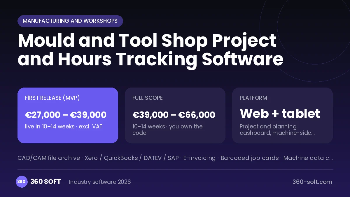 Mould and Tool Shop Project and Hours Tracking Software