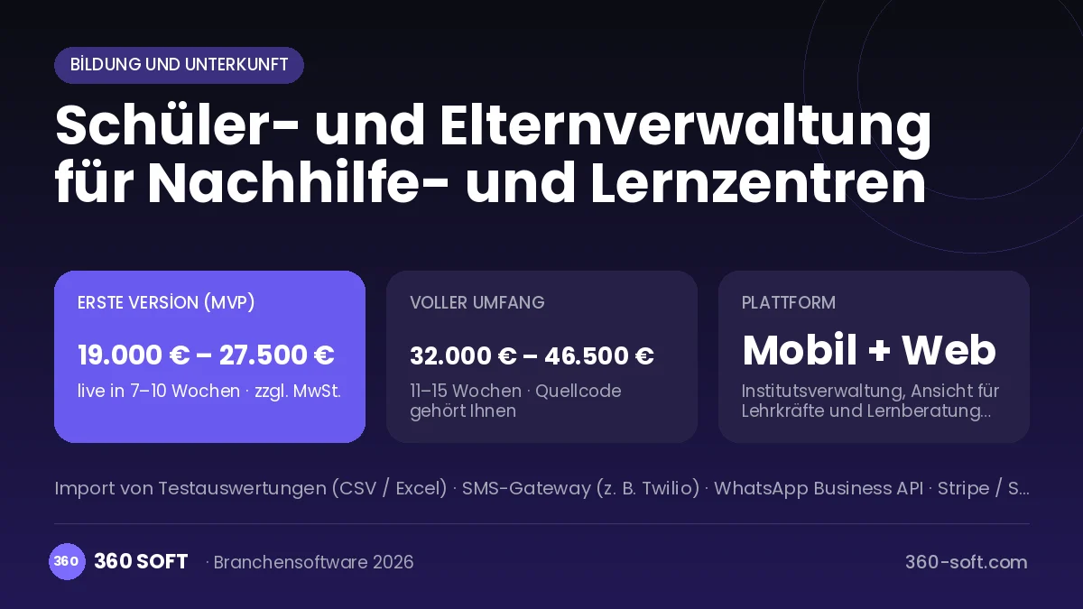 Schüler- und Elternverwaltung für Nachhilfe- und Lernzentren