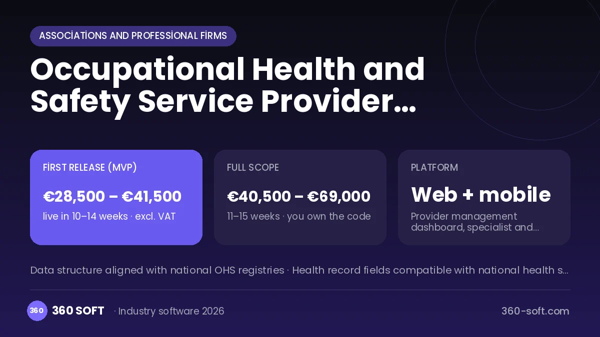 Occupational Health and Safety Service Provider Management Software