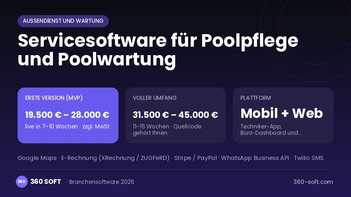 Servicesoftware für Poolpflege und Poolwartung