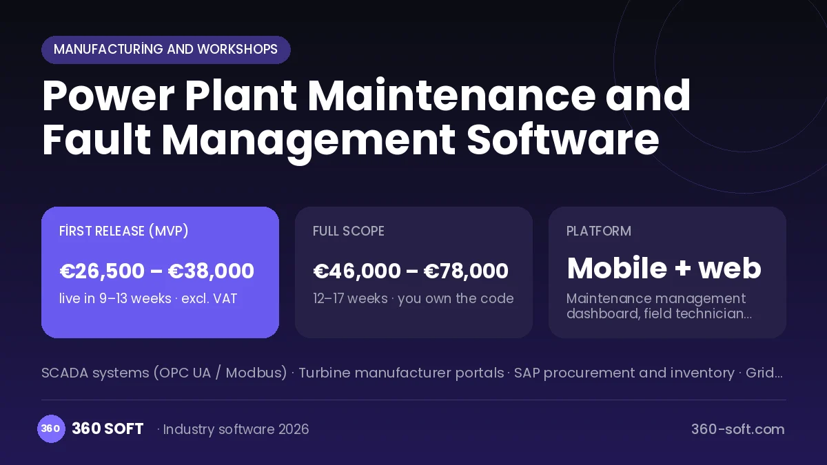 Power Plant Maintenance and Fault Management Software
