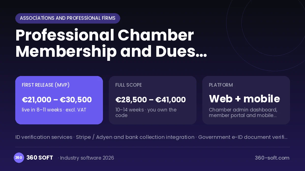 Professional Chamber Membership and Dues Software