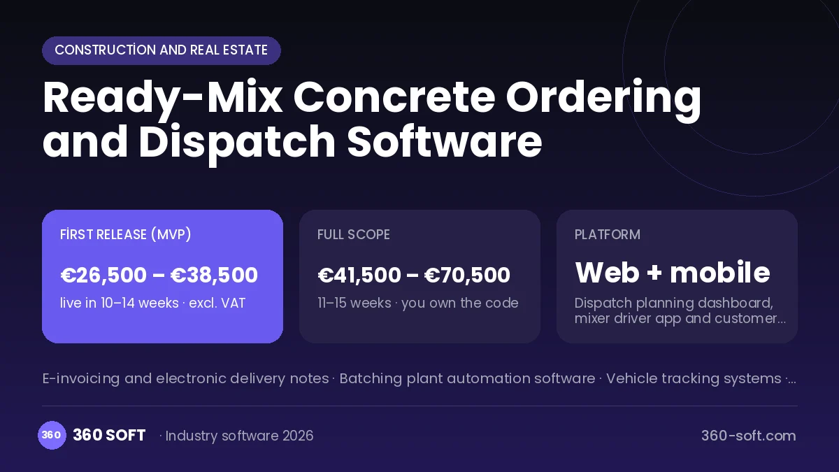 Ready-Mix Concrete Ordering and Dispatch Software