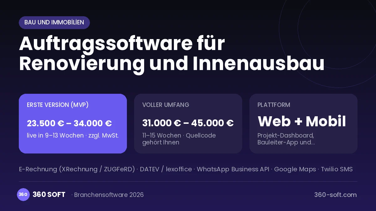Auftragssoftware für Renovierung und Innenausbau