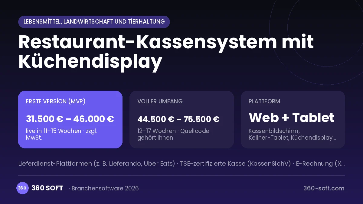 Restaurant-Kassensystem mit Küchendisplay
