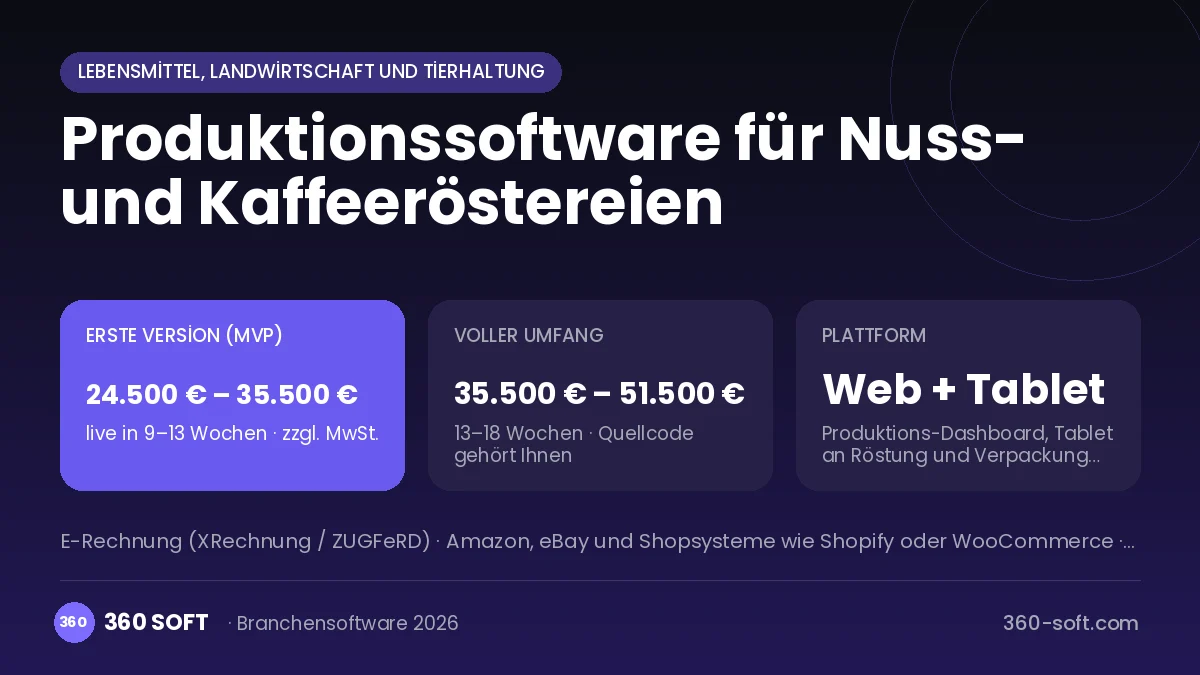 Produktionssoftware für Nuss- und Kaffeeröstereien