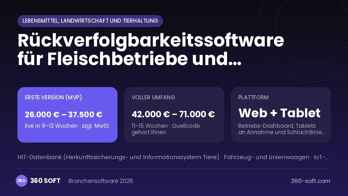 Rückverfolgbarkeitssoftware für Fleischbetriebe und Schlachthöfe