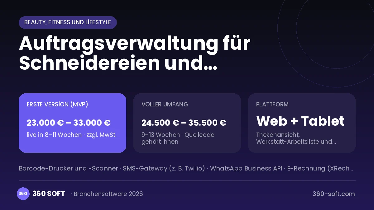 Auftragsverwaltung für Schneidereien und Änderungsateliers