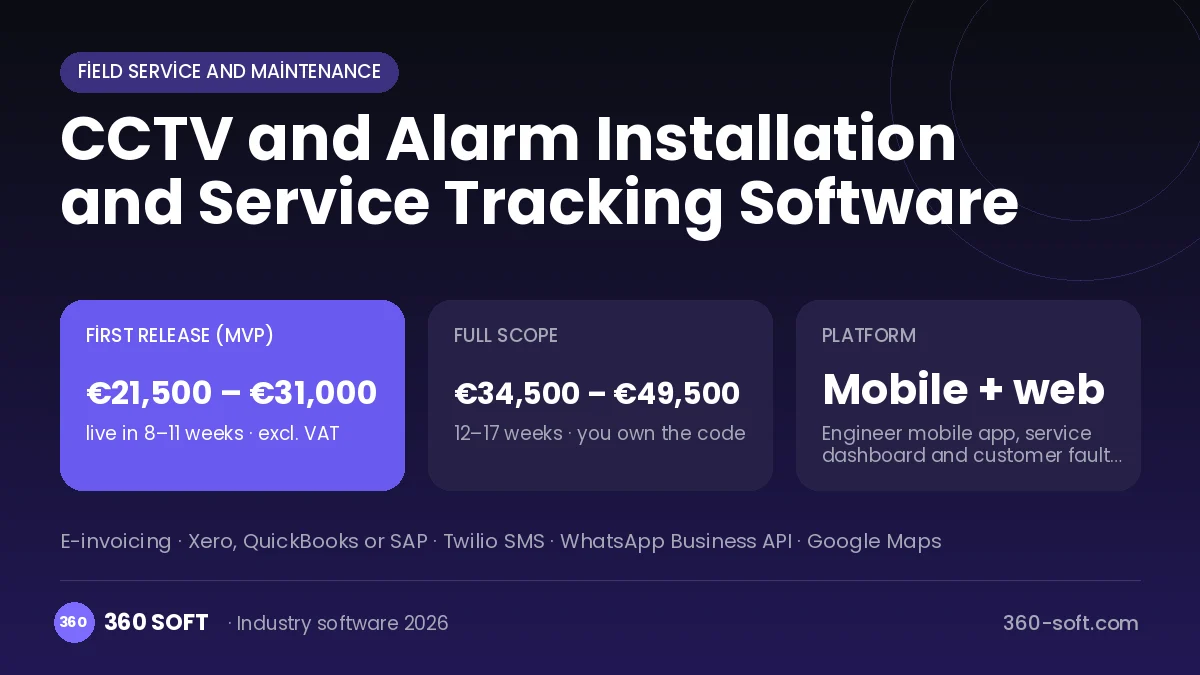 CCTV and Alarm Installation and Service Tracking Software