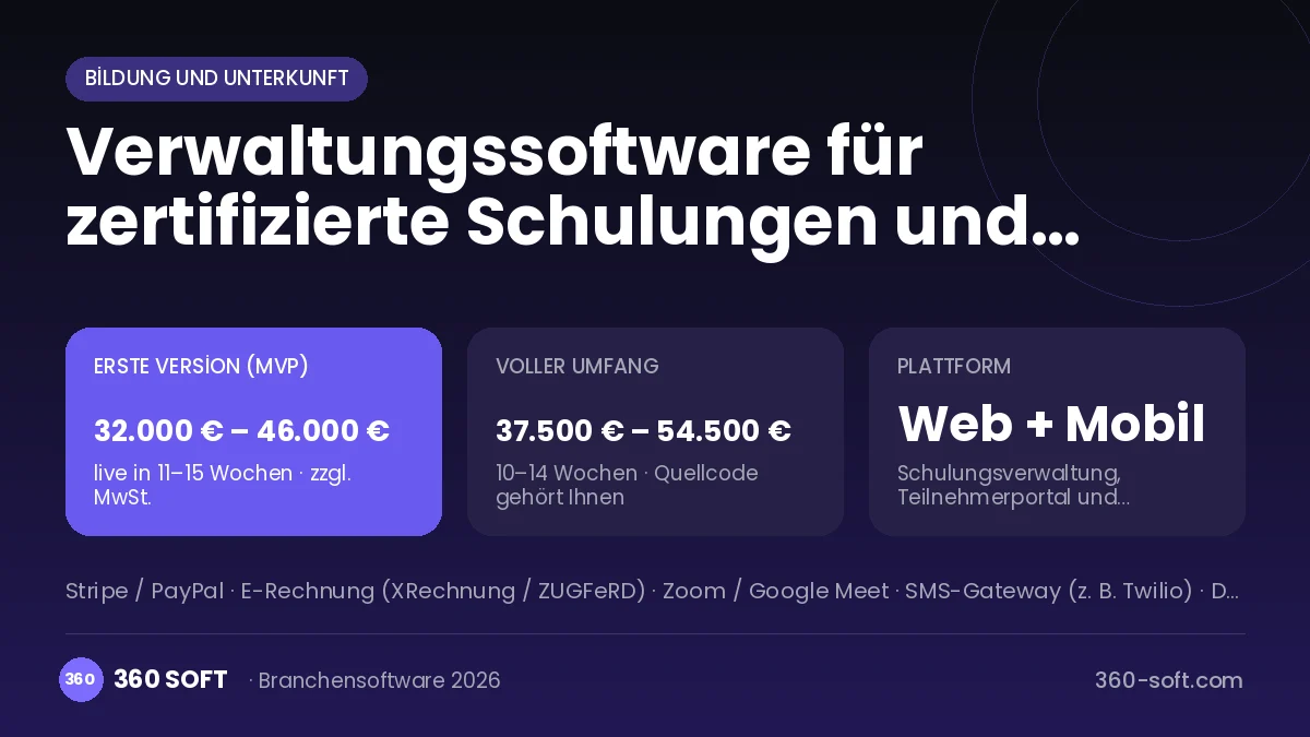 Verwaltungssoftware für zertifizierte Schulungen und Seminare