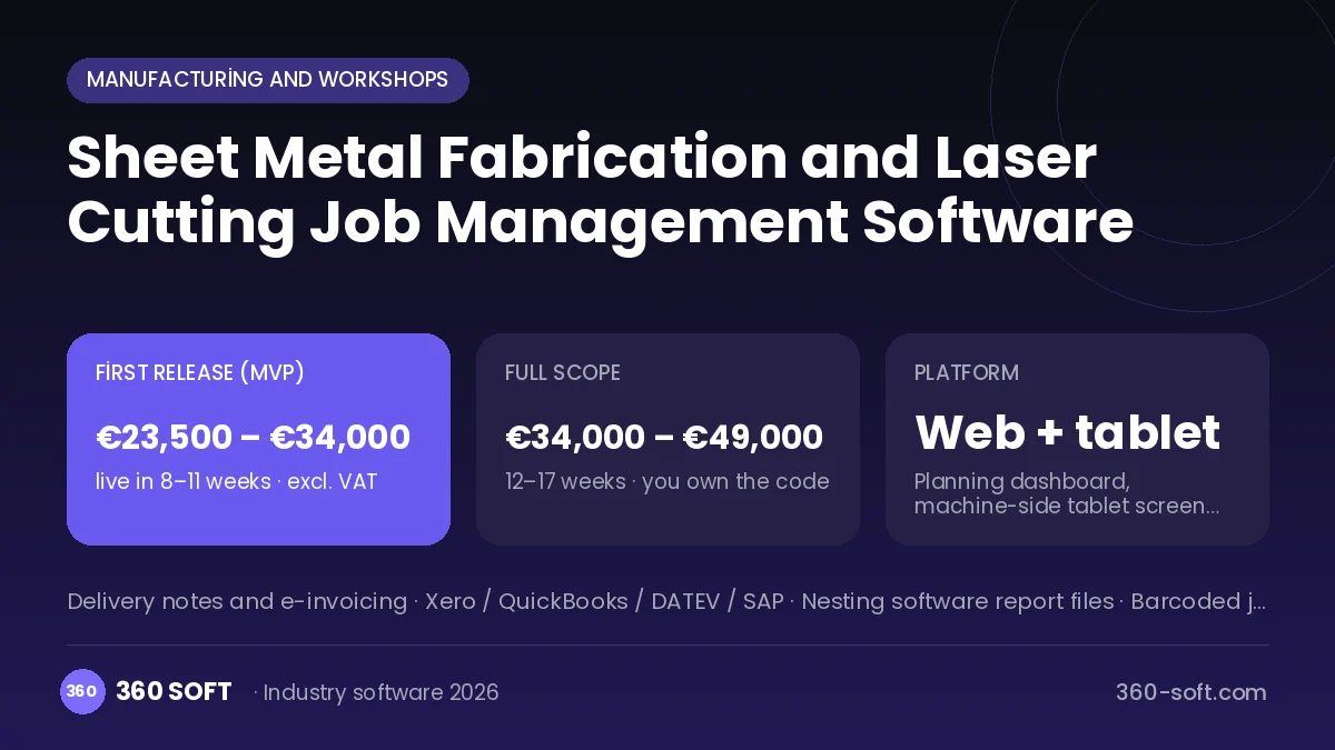Sheet Metal Fabrication and Laser Cutting Job Management Software