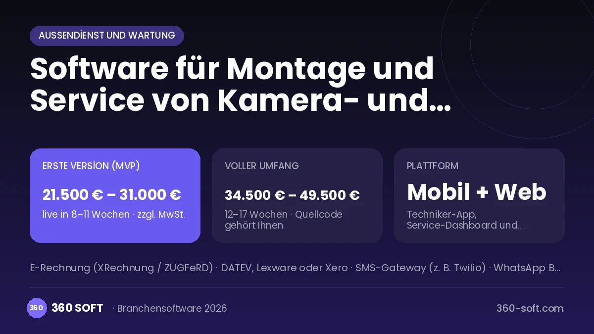 Software für Montage und Service von Kamera- und Alarmanlagen