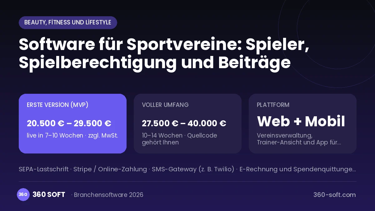 Software für Sportvereine: Spieler, Spielberechtigung und Beiträge