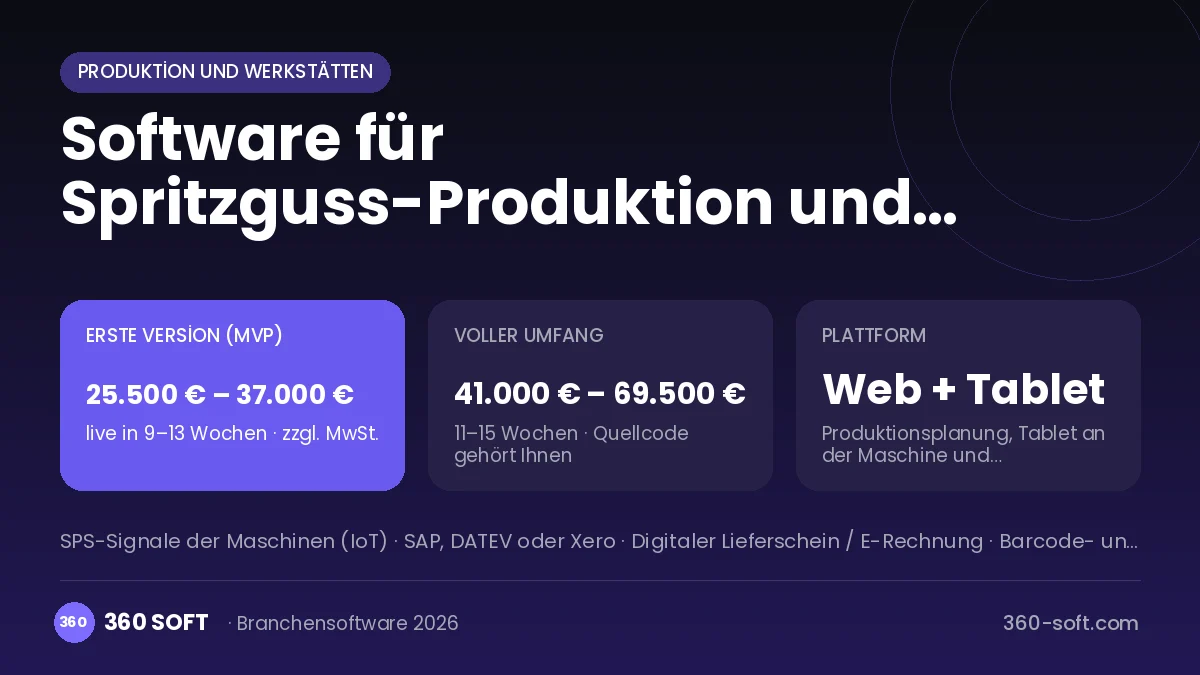 Software für Spritzguss-Produktion und Werkzeugverwaltung
