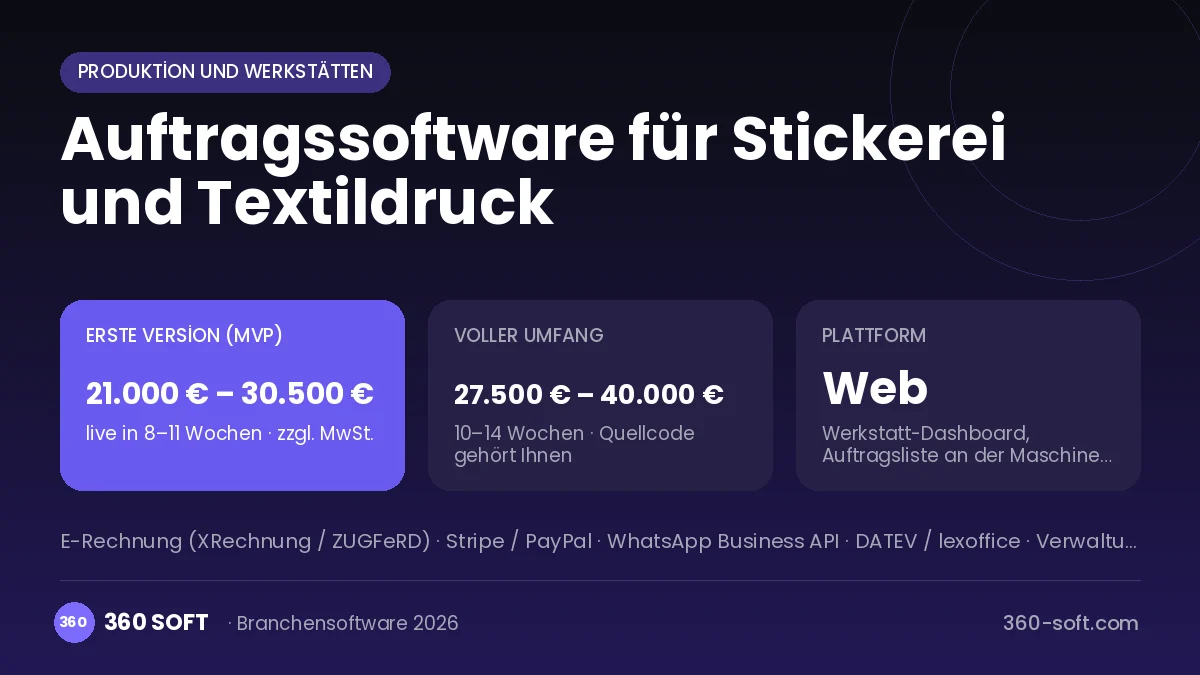 Auftragssoftware für Stickerei und Textildruck
