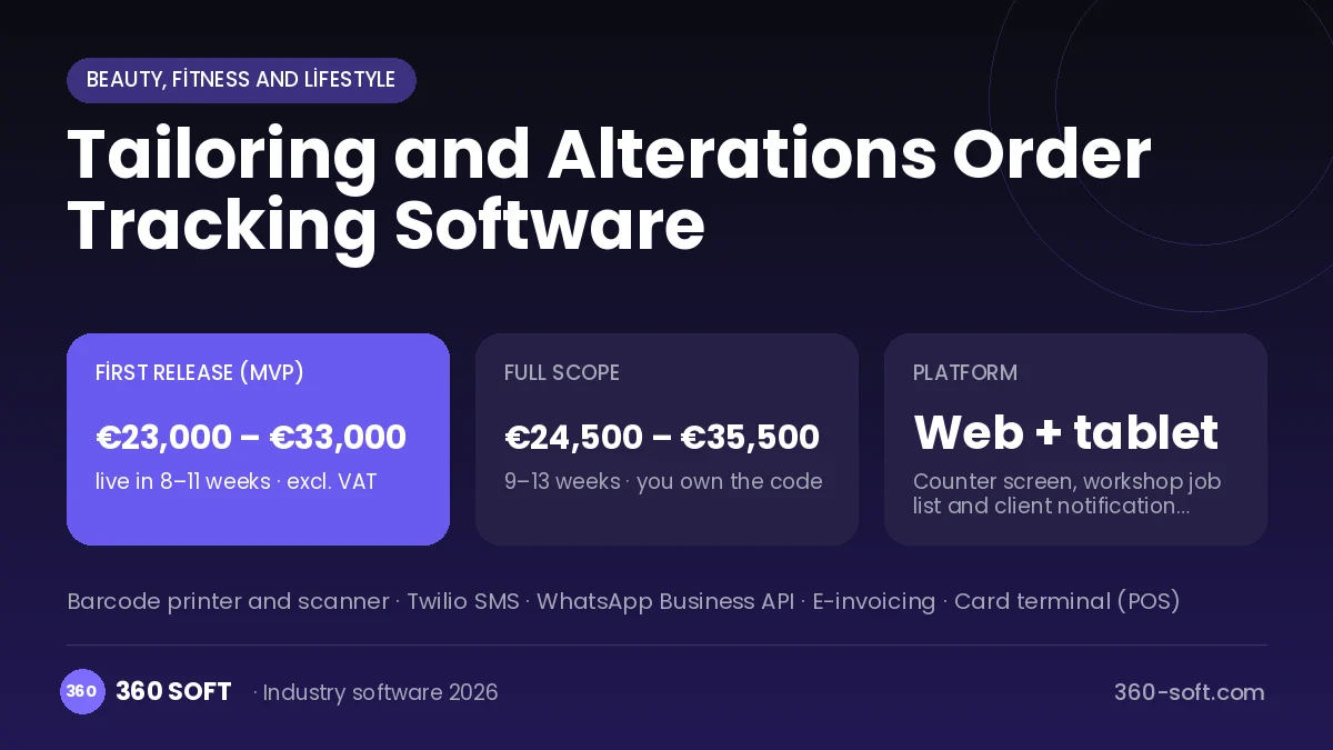 Tailoring and Alterations Order Tracking Software