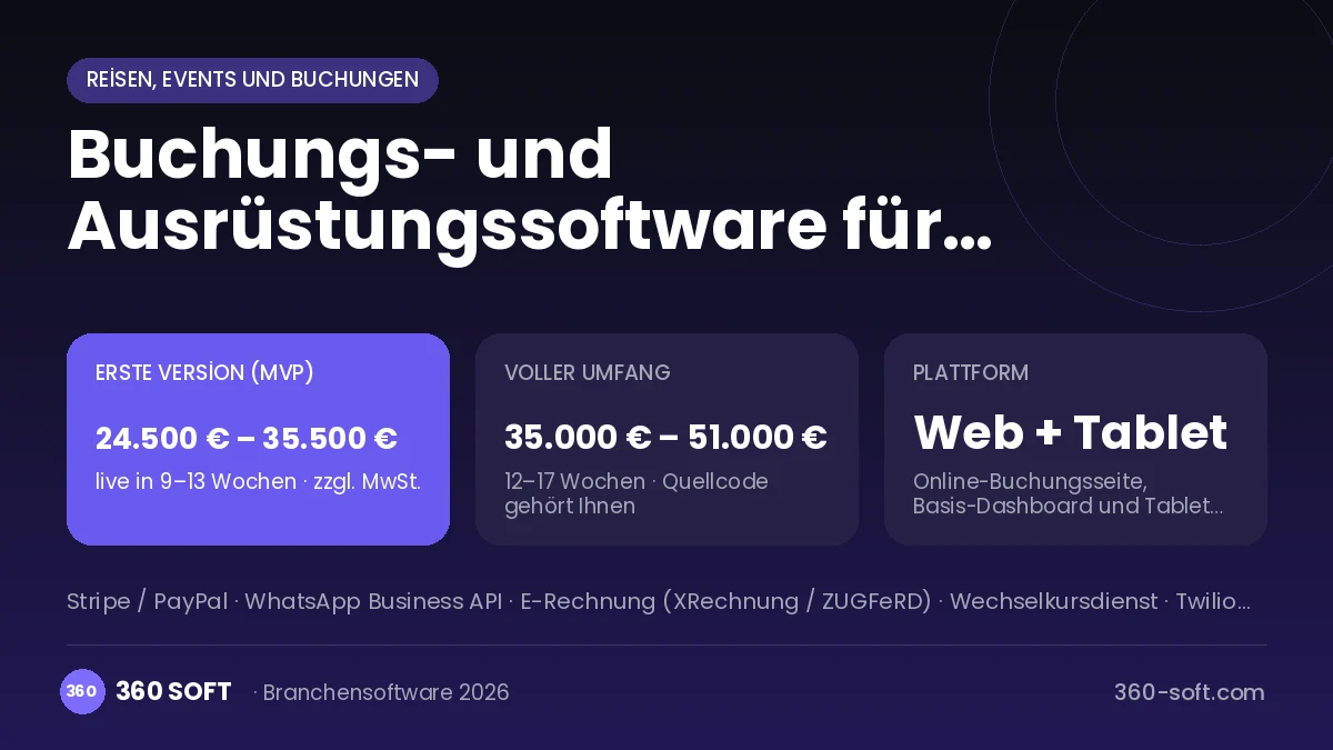 Buchungs- und Ausrüstungssoftware für Tauchbasen