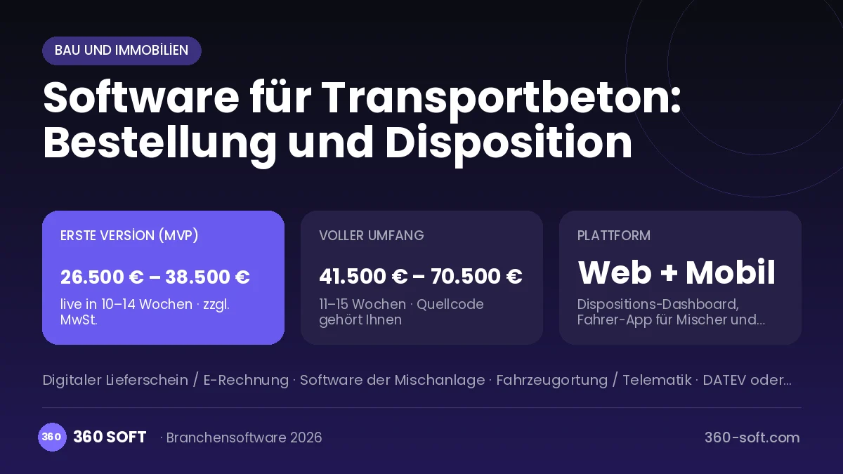 Software für Transportbeton: Bestellung und Disposition