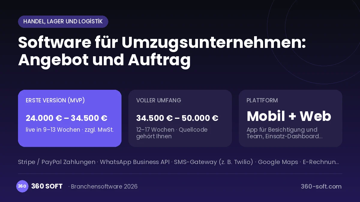 Software für Umzugsunternehmen: Angebot und Auftrag