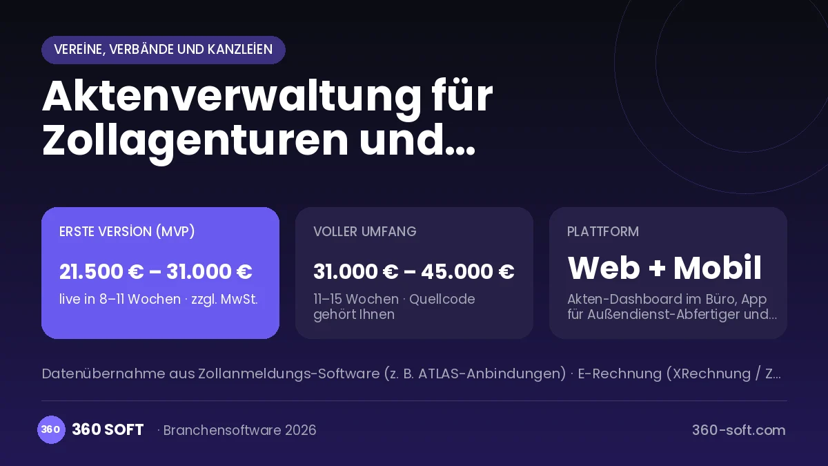 Aktenverwaltung für Zollagenturen und Zolldienstleister