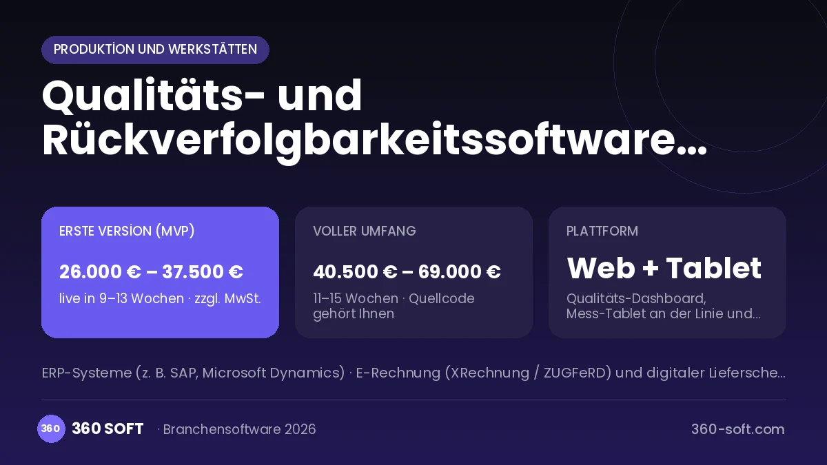 Qualitäts- und Rückverfolgbarkeitssoftware für Automobilzulieferer