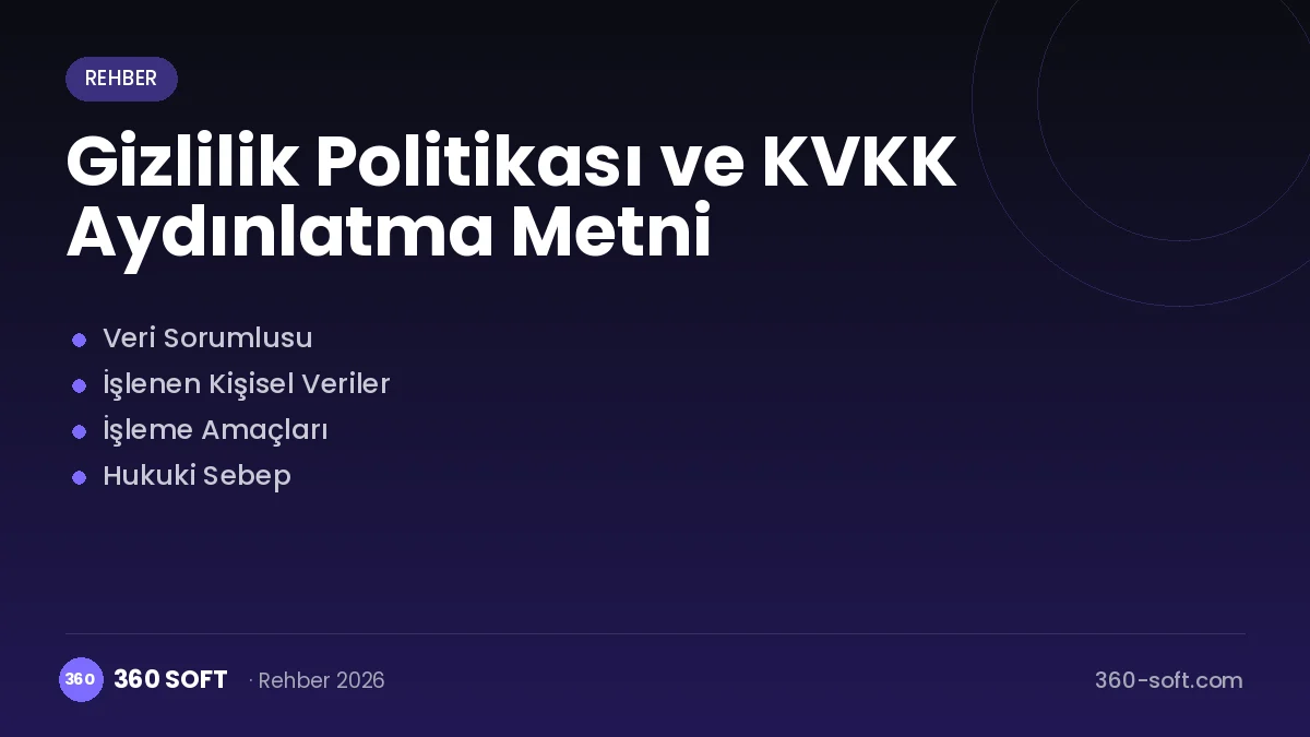 Gizlilik Politikası ve KVKK Aydınlatma Metni