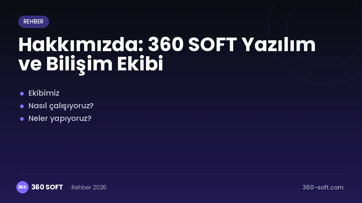 Hakkımızda: 360 SOFT Yazılım ve Bilişim Ekibi